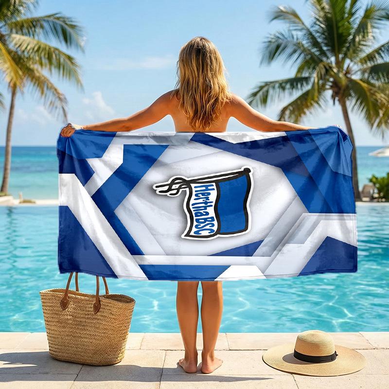 Hertha Bsc FC Print Quick Dry Beach Towel Microfiber Absorbent Portable Travel Swimming Towel