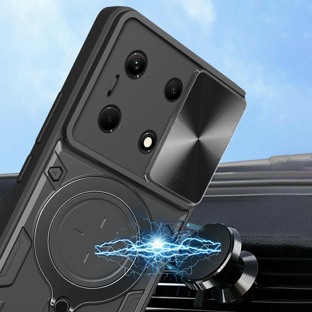 For Infinix Note 30 4G Shockproof Case TPU+PC Phone Cases with Kickstand,Slide Lens Lid