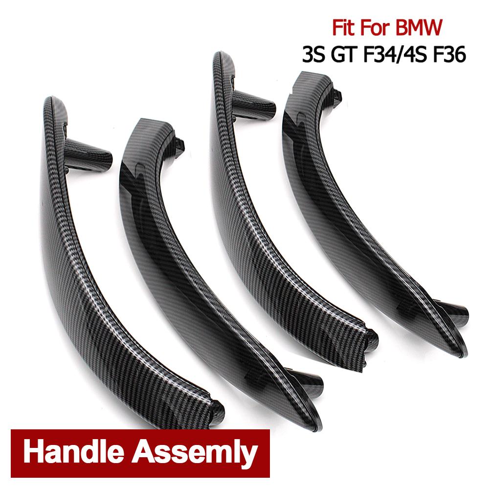 Carbon Fiber Car Interior Door Handle with Outer Cover Set Replacement For BMW 3 3GT 4 Series F30 F80 F31 F32 F33 F34 F35 F36