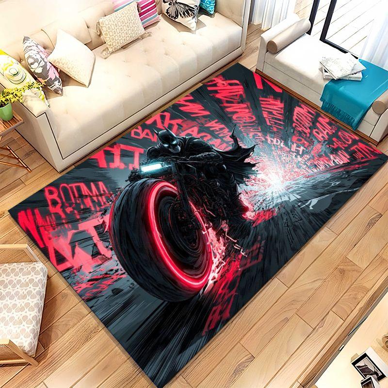 Gothic B-Batman Inspired Superhero Soft Non-Slip Large Area Rug for Living Room,Bedroom Playroom Carpet Mat for Sofa,Home Décor