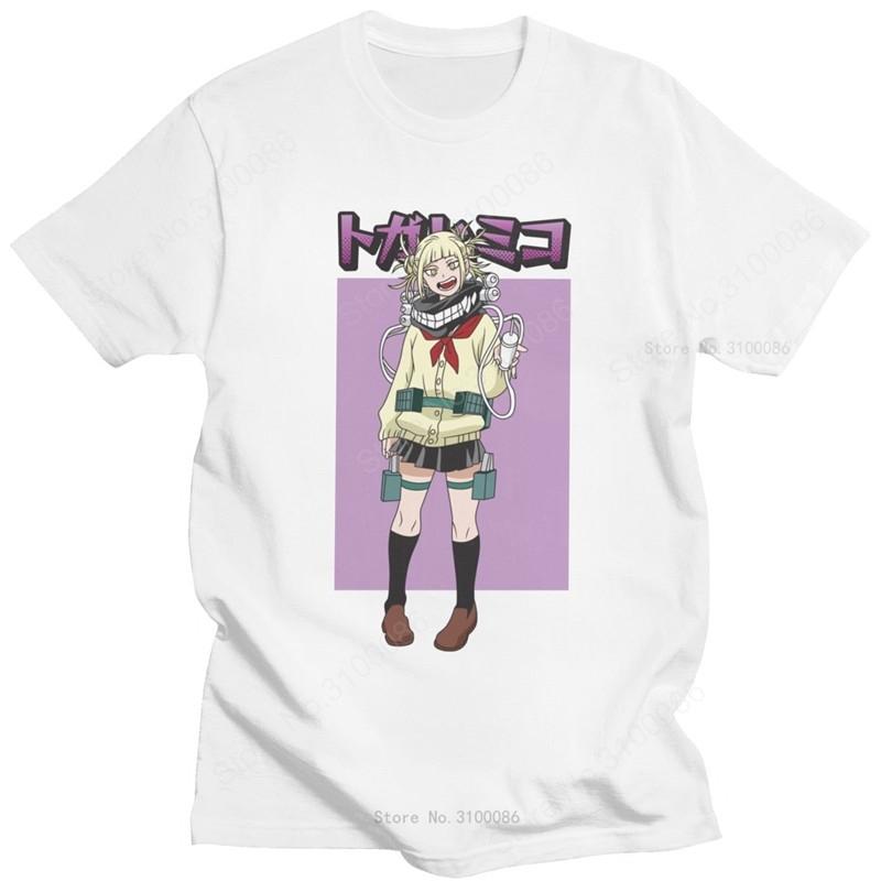 

Kawaii Tshirt Unisex Boku No Hero Academia Short Sleeve Cotton T shirt Round Collar Summer Himiko Toga Tshirt Anime Unisexga Tee Gift S