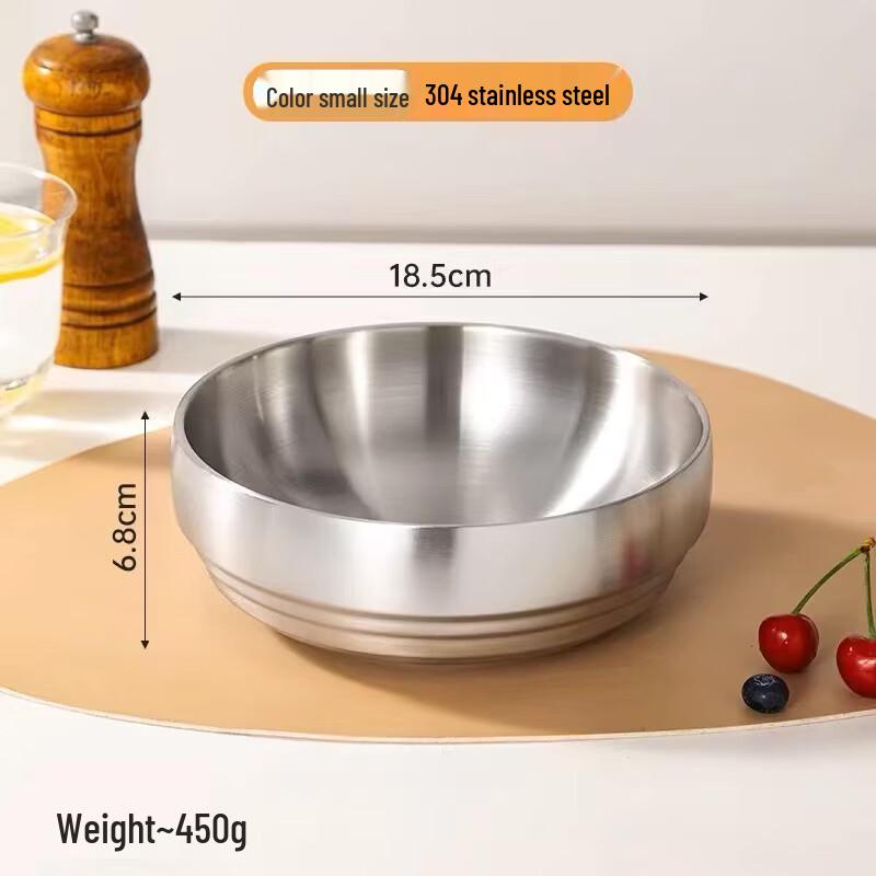 Korean 304 Stainless Steel Double-Layer Noodle Bowl