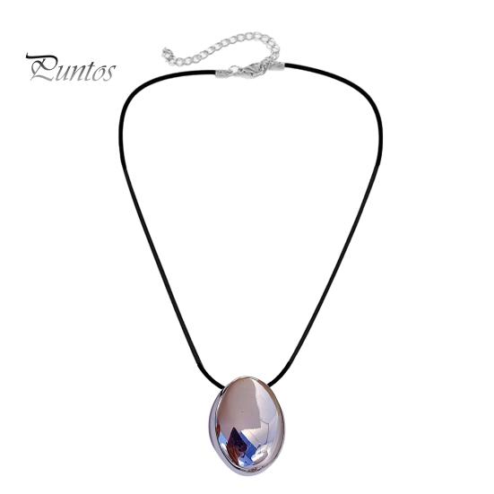 

Овальне намисто з ланцюжком для ключиці для жінок, намисто з геометричним кулоном зі сплаву, шнур, ключиця, ланцюжок, аксесуар D