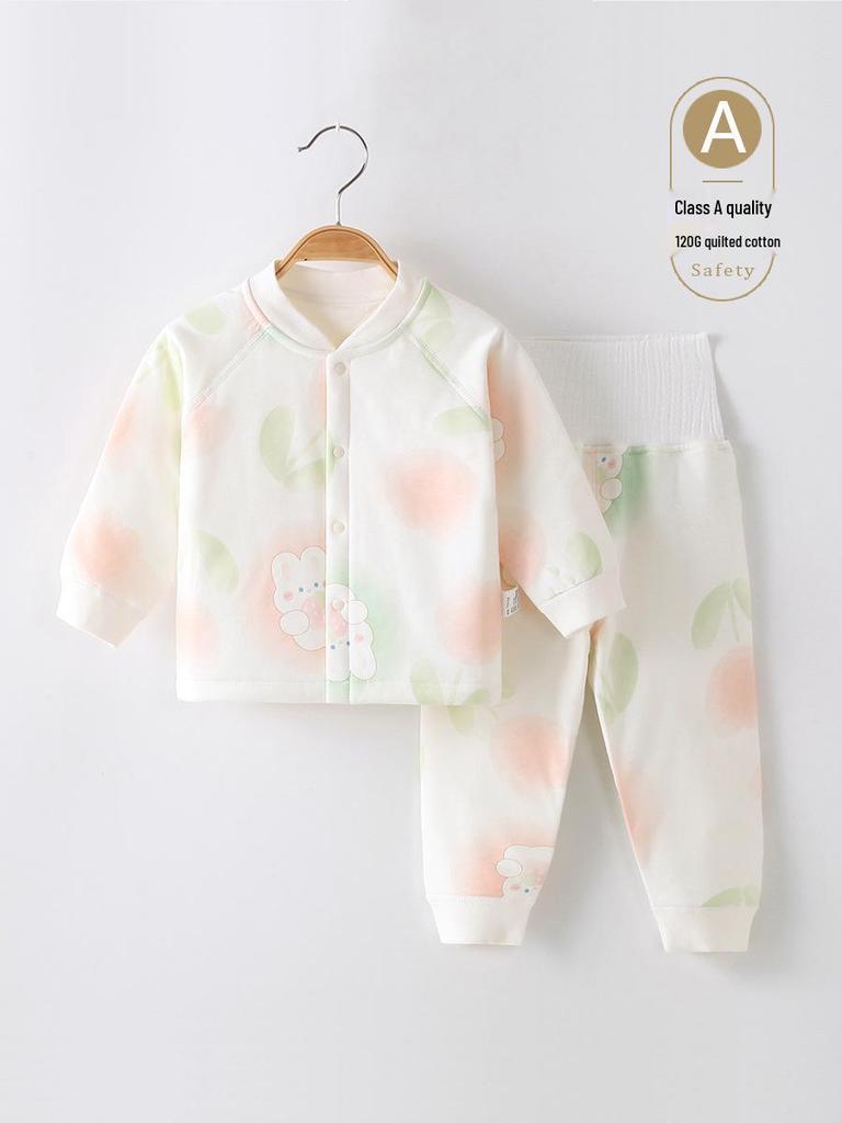 Thickened Quilted Baby Autumn/Winter Underwear Set - Warm, Class A Children's Clothes & Trousers, 120g