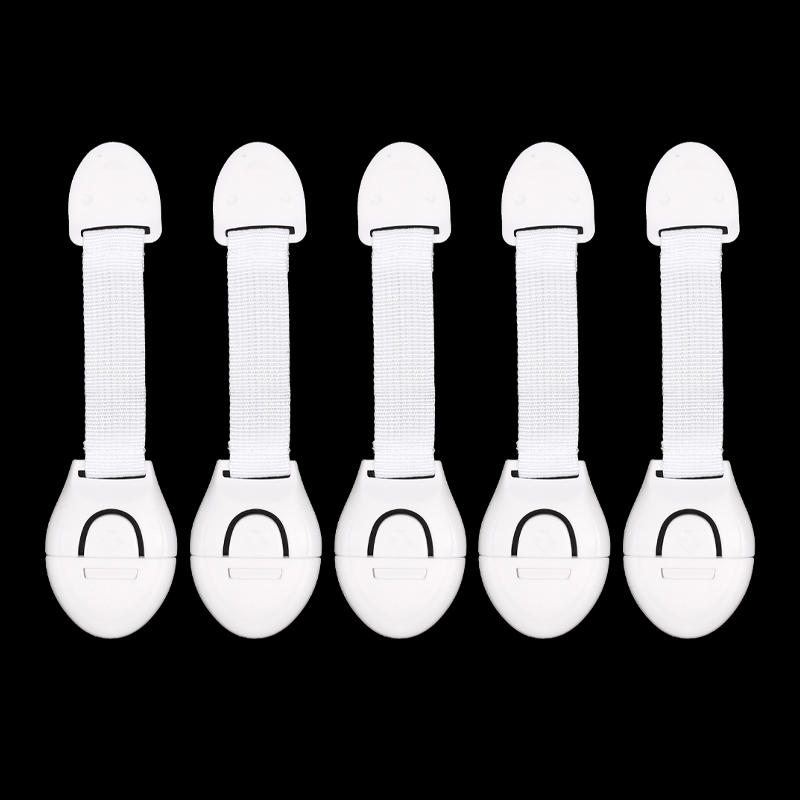 5pcs/10pcs White Safety Locks No-Drill Drawer and Door Latches Child Baby Safety Lock Cupboard Drawer Cabinet Door Fridge Security Protector Locks
