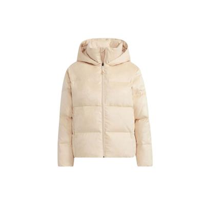 Doudoune chaude décontractée à capuche couleur unie Hiver Veste pour femmes Blanc cassé H20808