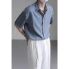 Light Luxury High-end Short-sleeved Shirt Men's Summer Half-sleeved Top Korean Trendy Loose Solid Color Striped Shirt