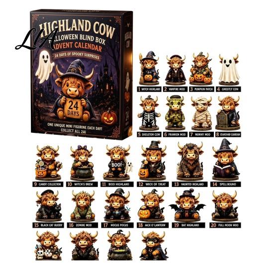 Christmas Tree Hanging Sheets 3D Highland Cow Advent Calendar 2026, Countdown with Cute Holiday Home Decorations Farm Cattle Mini Figurines