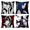 Horror Anime Junii K-Kawakami Tomie Pillow Case Anti-dustmite Pillowcase Invisible Zipper Silky Short Plush Sofa Cushion Cover