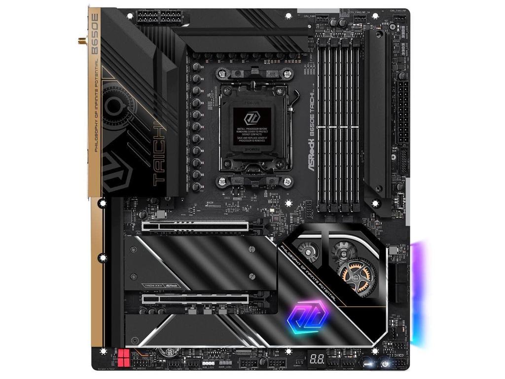 Asrock Základní deska B650E Taichi kompatibilní s procesorem AMD Ryzen řady 7000, autorizovaný distributor základních desek B650E (Soket AM5) E-ATX [Domácí výrobek]