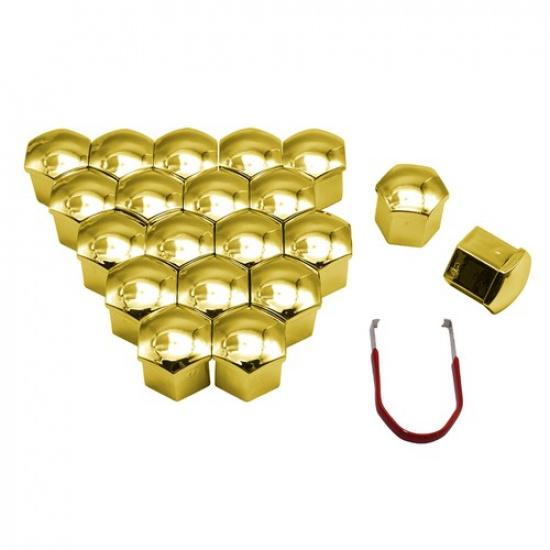 20Pcs 19Mm Car Wheel Nut Lug Cover Golden Hub Screw Cap Bolt Rim Tire + Tool золотистый