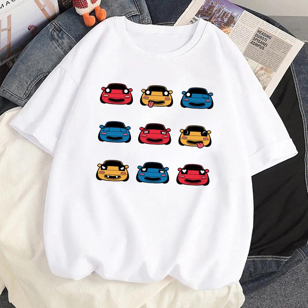 Miata T Shirt Women Funny Streetwear Tshirt Female Streetwear 2000s Manga Clothing