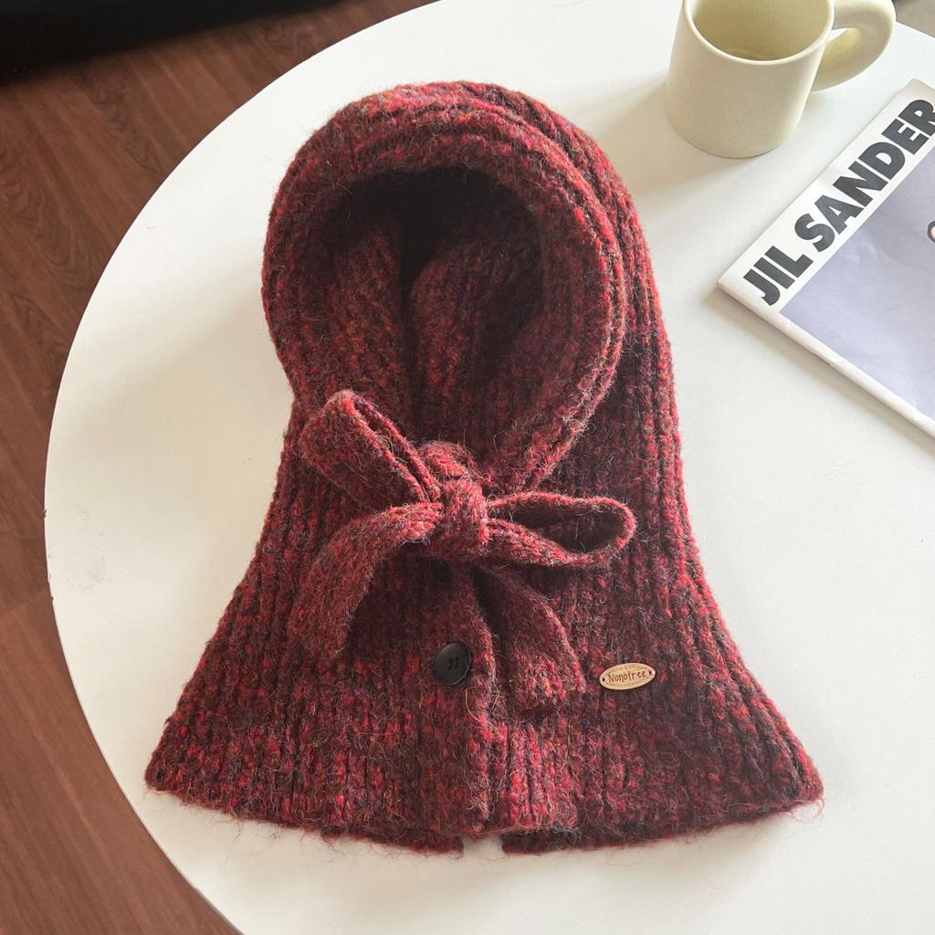 Winter Thickened Warm Ear Protection Big Head Circumference Knitted Wool Hat Women