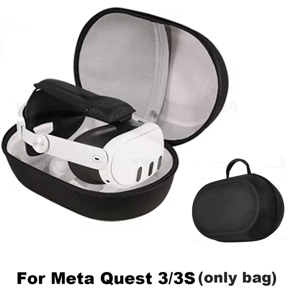 Mallette de Transport Rigide pour Lunettes VR Meta Quest 3 Sac de Rangement Portable Coque de Voyage pour Casque VR Quest 3S Accessoires Contrôleur
