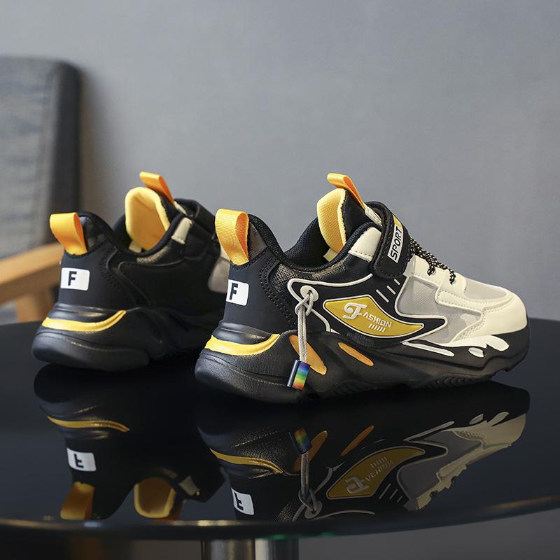 Boys' Waterproof Leather Sneakers - Lightweight, Soft Sole Running Shoes for Elementary School Students