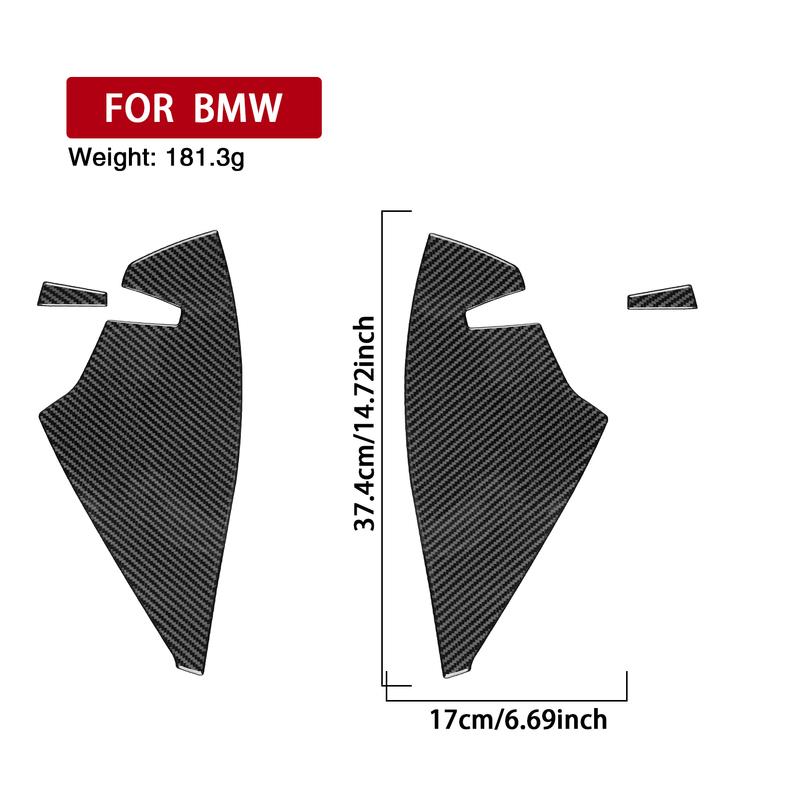 Real Carbon Fiber Car Accessories Dashboard Side Panel Decorative Cover Soft Sticker For BMW 5 Series i5 G60/G68 BEV 2024 2025