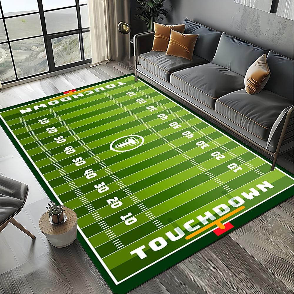 

American Football Field Pattern Area Rug Non-Slip Floor Carpet for Living Room Bedroom Sports Themed Home Decor Mat for Game Fan 40X60CM
