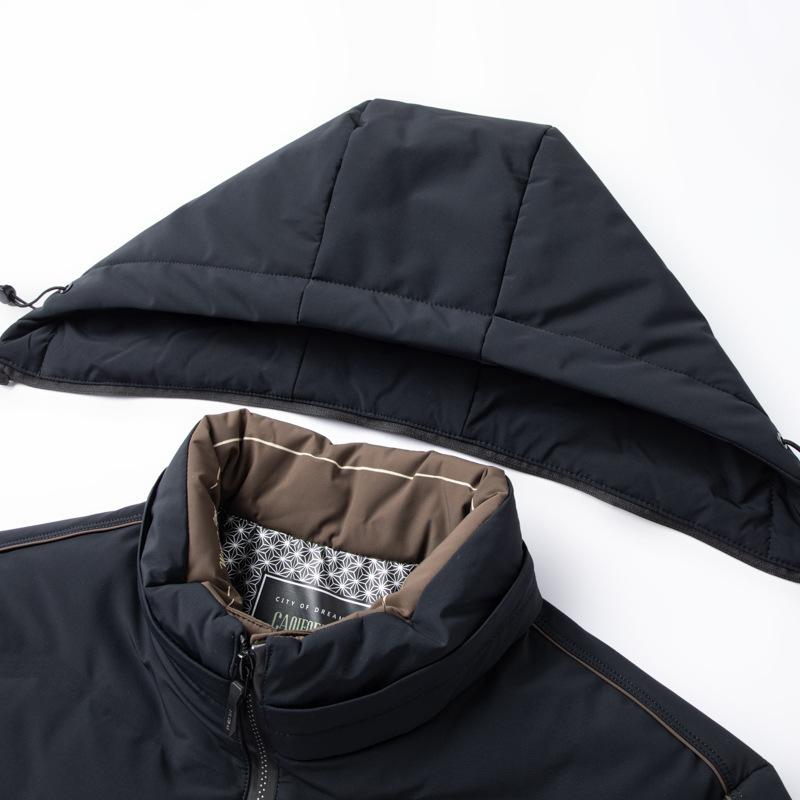 Autumn and Winter Duck Down Warm Hooded Zipper Version of Middle-aged and Young Business Leisure Down Jacket
