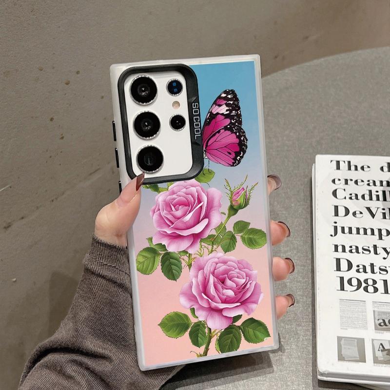 

Чехол Rose Flower для iPhone 16 Pro Max Samsung A55 A35 S24 FE Xiaomi Redmi Note 13 Pro 14C Huawei Honor 200 противоударный бампер для телефона с защитой от царапин Samsung A32 4G