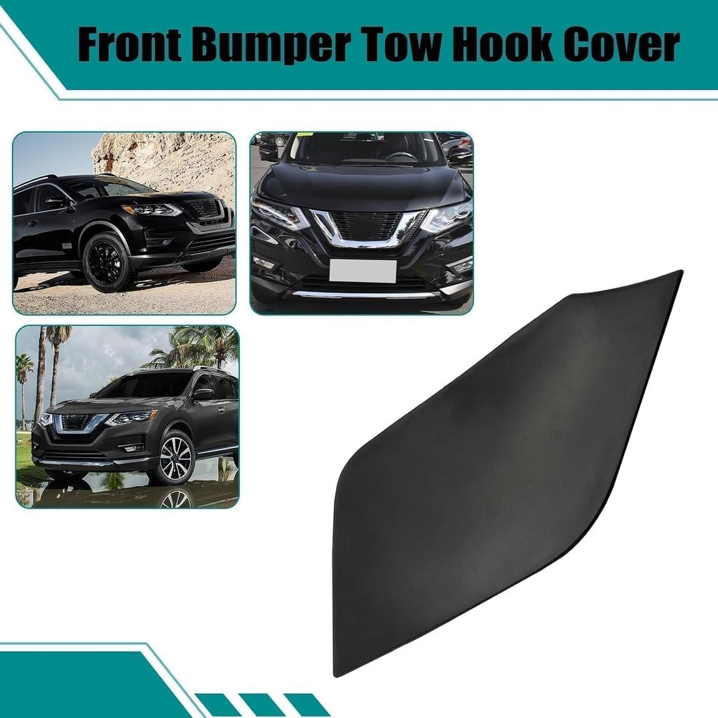 SecosAutoparts Front Bumper Tow Hook Cover 622A0-6FL0H 622A0-6FV0A Fit for Nissan Rogue Hybrid CVT AWD FWD 2017-2020