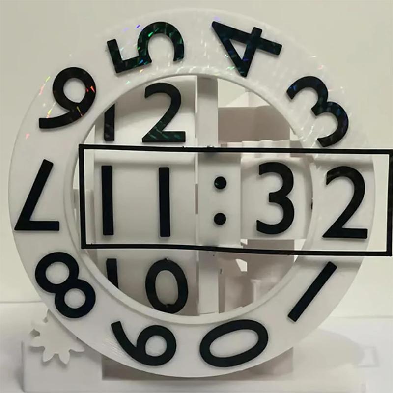 3D Printed Triaxial Clock With Rotating Numeric Display Pla Digital Clock Living Room Desktop Digital Clock Home Decoration