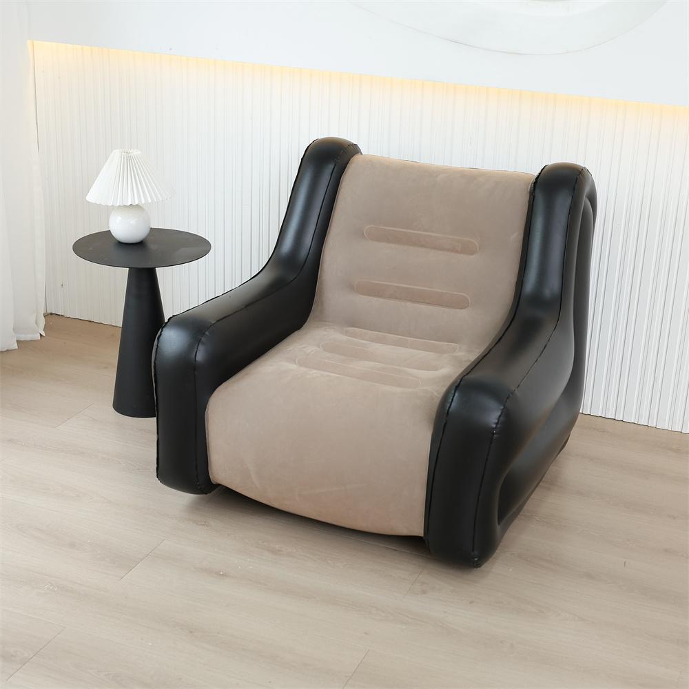 Folding Lazy Sofa,Inflatable Lounge Chair Thickened Durable Folds,Compactly Gaming Lounger Air Bench for Leisure Bed Sleeping