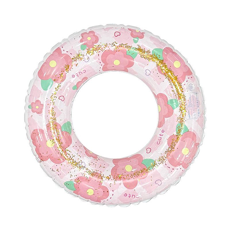 Starry Sky Sequin Mermaid Swim Ring: Thickened Inflatable Children's Float