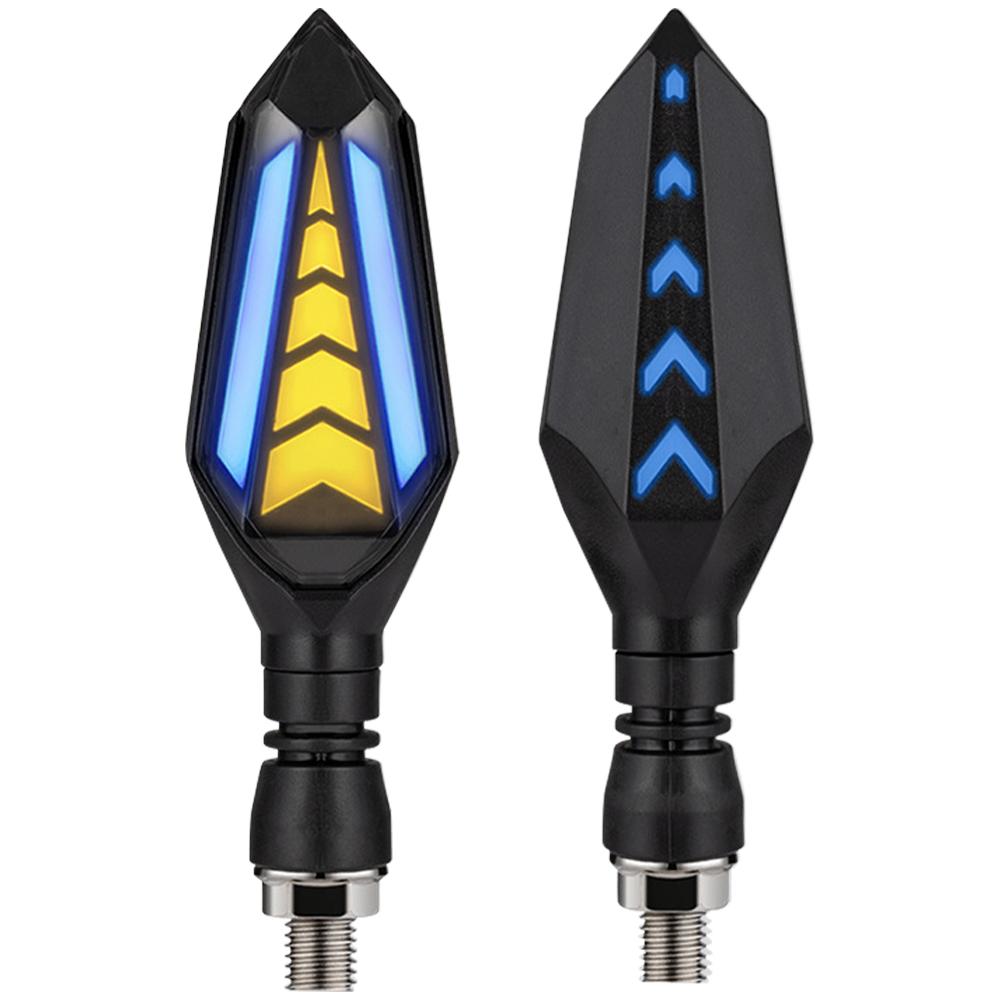 2Pcs Motorcycle LED Turn Signal Light Flowing Turn Signals Flashing Blinker Indicator Lamp DRL Daytime Running Lights for Yamaha