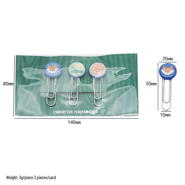 Металлические скрепки в форме лесной лисы и гриба - Креативные канцелярские принадлежности Закладки для книг