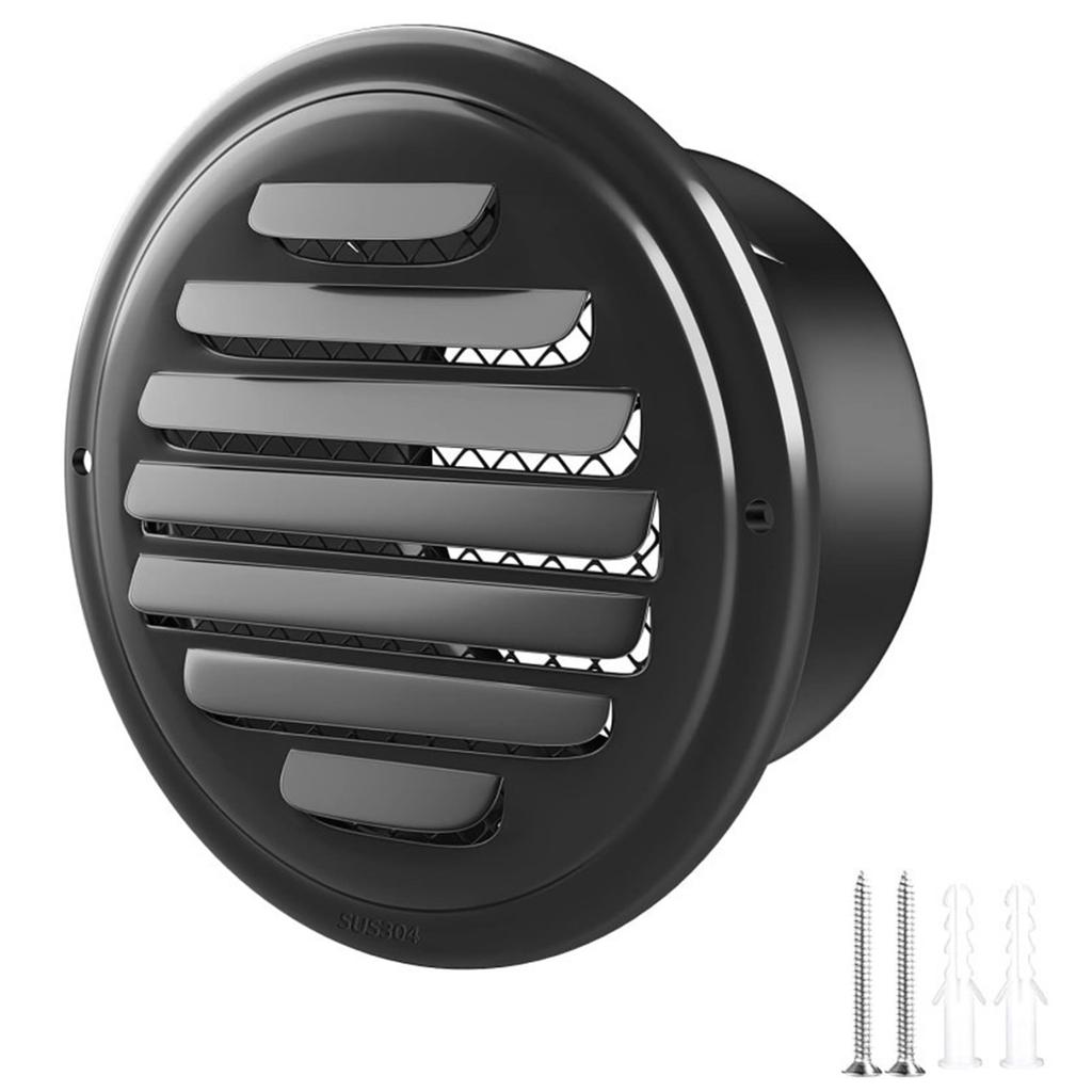 Sturdy Stainless Steel Round Soffit Vent Covers Louvered Grille Portable Accessory for Garage and Apartment Ventilation