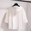 Short Sleeve 7 / 3 Sleeve Hooded Sweater Women's Middle Sleeve Spring and Summer Korean Loose Hooded Top