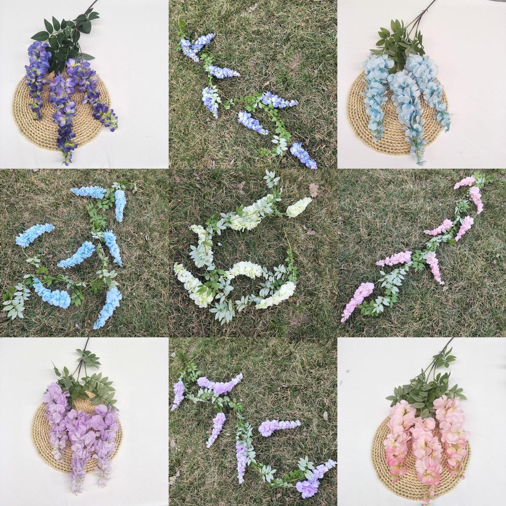 Purple Wisteria Artificial Hanging Flowers For Wedding Decor With Multicolor Options