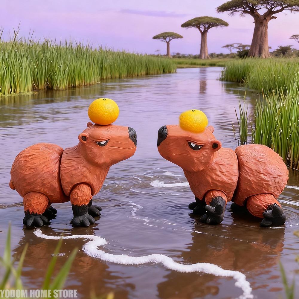 3D Printed Capybara Multi-jointed Action Figure Cute Animal for Home Decoration Accessories Desk Figurines