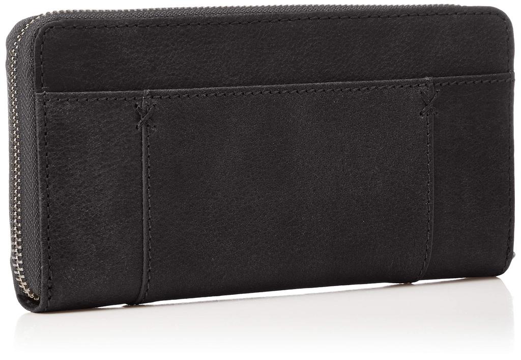 Lee Long Premium Soft Cowhide Genuine Round Black Wallet, Leather, Leather, Zipper,