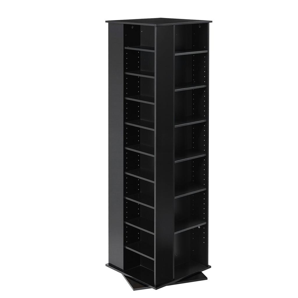 Media Storage Cabinet, CD Rack Tower, 34 Compartments Rotating Media Tower Rack for CDs, DVDs, Books and Game Discs, DVD Stand for Living Room, Home