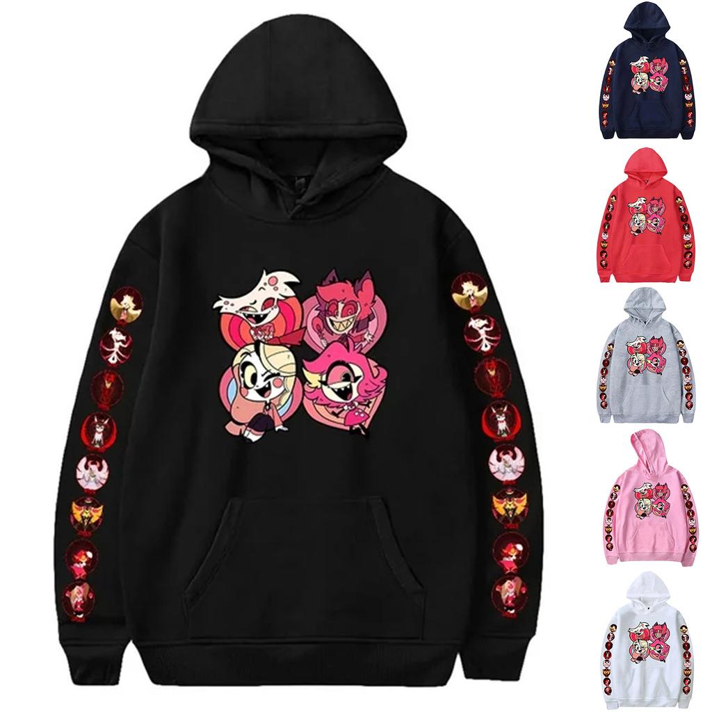 Loses bedrucktes Kapuzen-Sweatshirt für Damen, lässiges modisches Sport-Sweatshirt