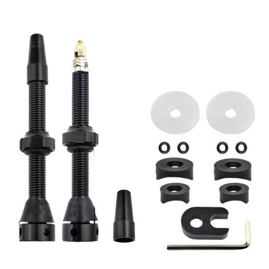 1 Set Tubeless Valve Kit with Wrench CNC Machined Super Light Metal Stem And Caps Replacement 44/60mm MTB