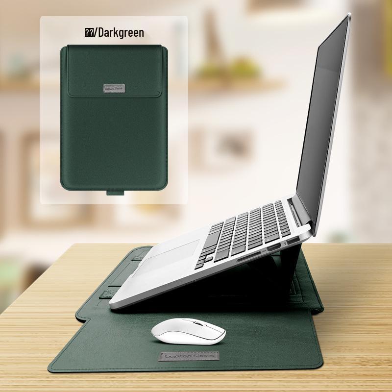 13-Inch PU Leather Laptop Stand and Protective Case with Heat Dissipation