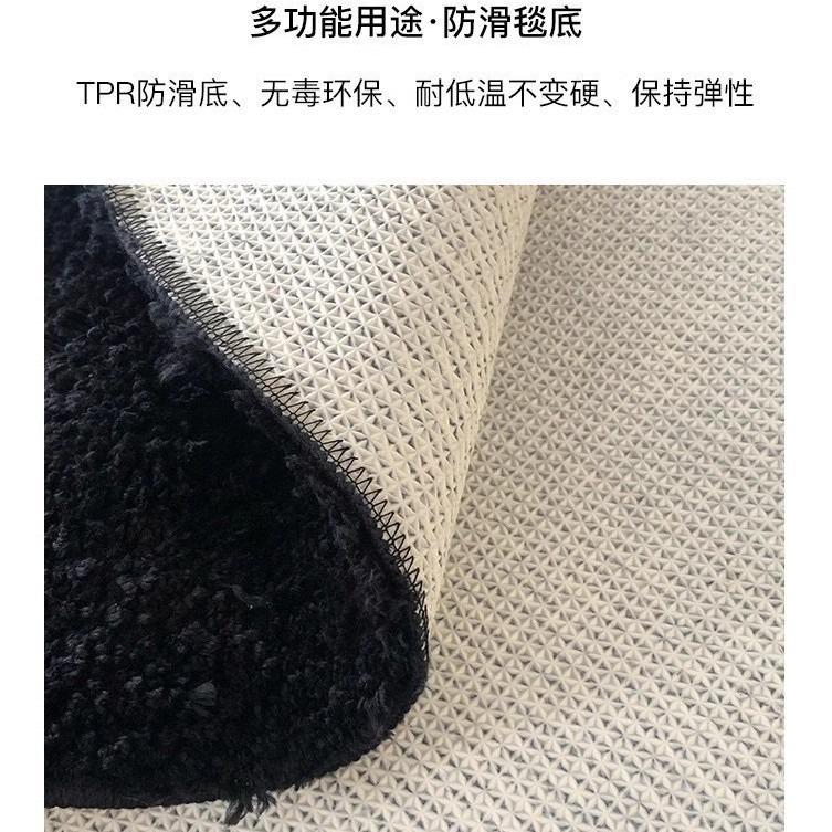 Round Black Number 8 Flocked Carpet Bedroom Bedside Living Room Non-Slip And Dirt-Resistant Washable Foldable Floor Mat