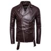 Spring Autumn Men's Clothing Motorcycle Leather Jacket Men's Stand Collar Punk Leather Coat