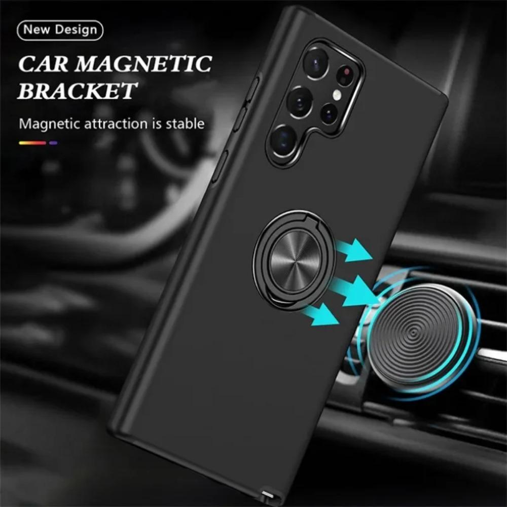 Premium Anti Theft Ring Stand TPU Bumper Shockproof Phone Case For Samsung Galaxy S26 S25 S24 Ultra S23 FE S22 S21 Plus Cover