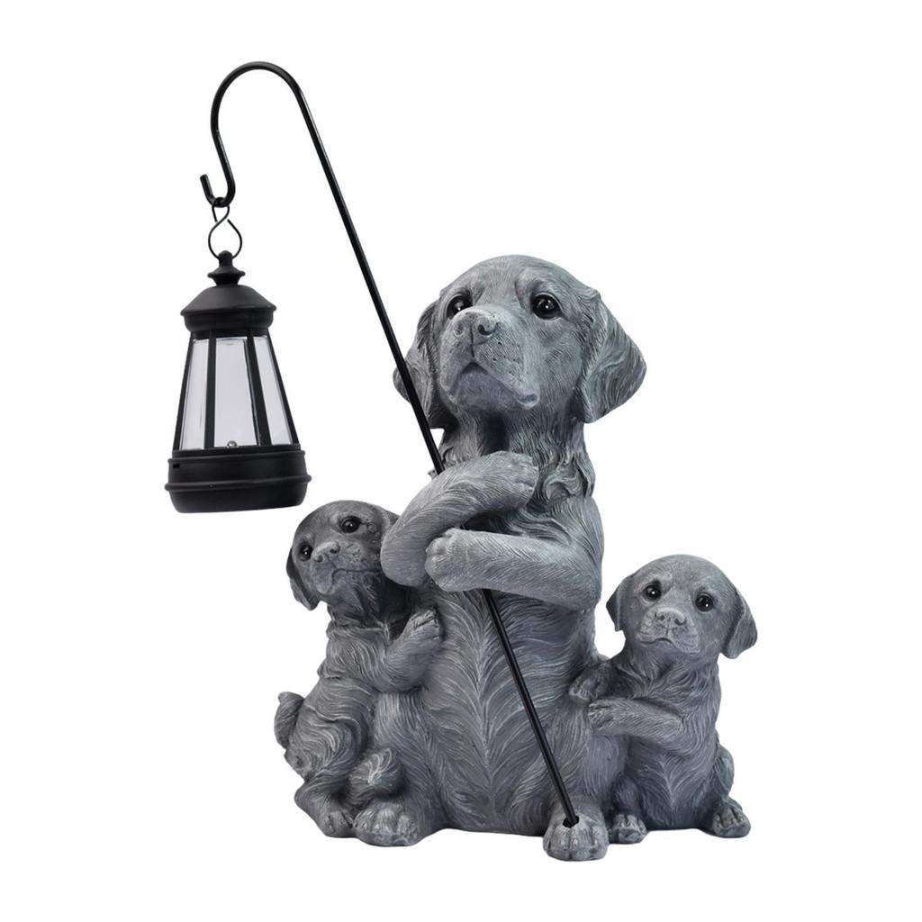 Unique Garden Dog Statue Solar Light Resin Craft Gift Decorative Outdoor Landscape Lamp for Patio
