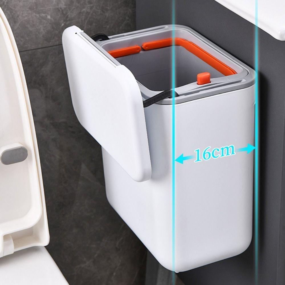 Wall Mounted Garbage Recycling Bin Dual Inner Flip Type Storage Bin  Kitchen Bathroom