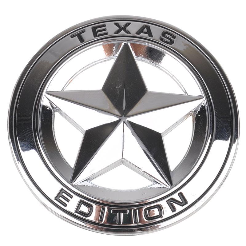 Metal Texas Edition Car Emblem Badge Sticker Decal for Ford Chevy Silver