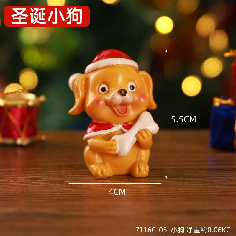 Christmas Mini Resin Figurines Christmas Decorations Ornament Desktop Cute Santa Clause Snowman Elk Ornament Navidad Xmas Decor