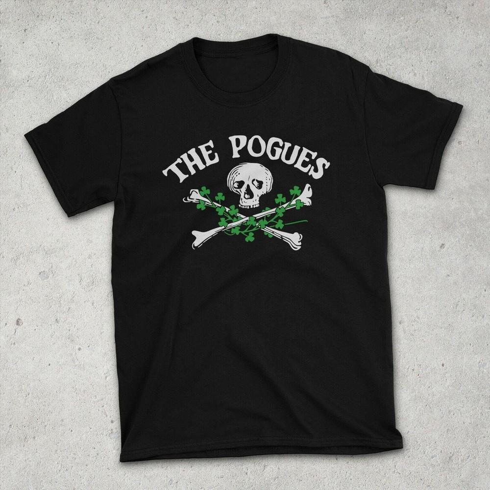Vtg The Pogues Band Skull Crossbones & Shamrocks Cotton Unisex Shirt TR108 Unisex T-Shirt M