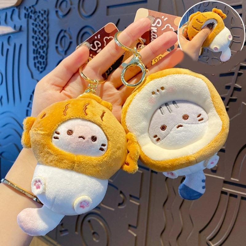 Soft Plush Cats Doll Keychain Lovely Doll Charm Colorful Keychain Accessory Suitable for Girls and Adults Present
