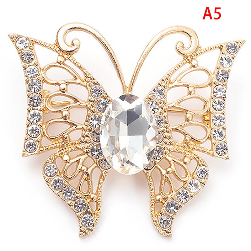 

Alloy Rhinestone Butterfly Brooch Temperament Scarf Buckle Fashion All-Match Animal Clothing Corsage Cloth Jewelry Accessories A5