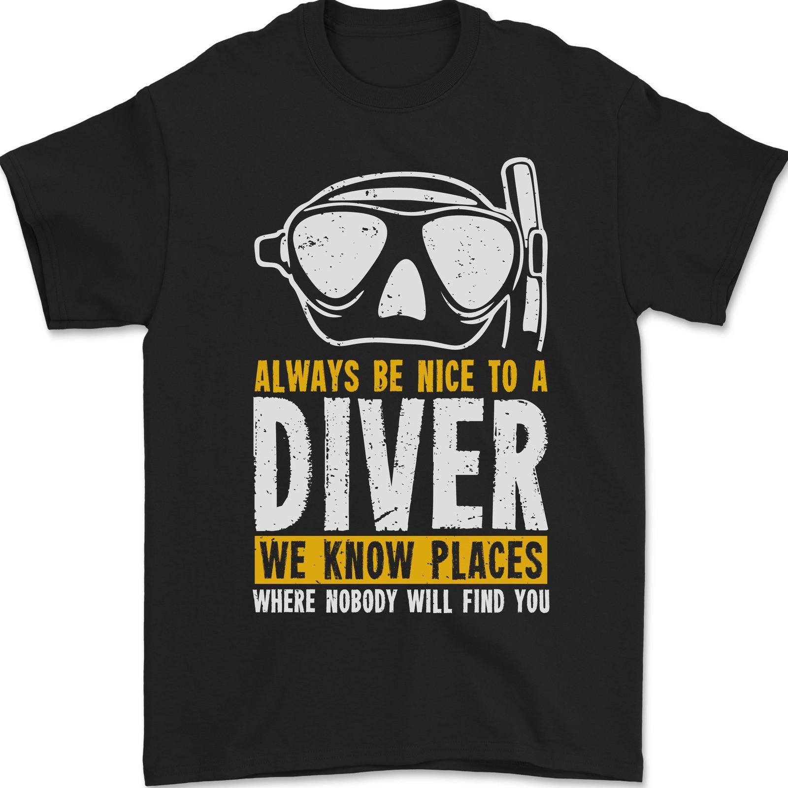 Be Nice to a Scuba Diver Funny Diving Mens T-Shirt 100% Cotton M