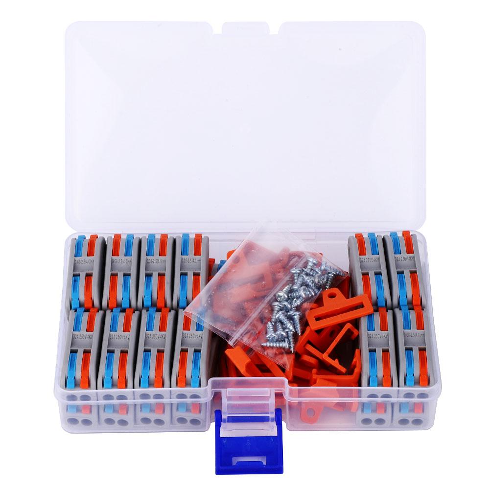 

48Pcs Wiring Connector Conductor 2Positions 11~28AWG PCT22 with Bracket Screws